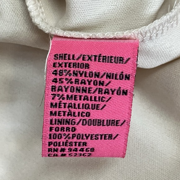 Betsey Johnson Womens Ivory & Gold Chantelle Lace Boho Flare Slv Mini Dress Sz 6 - Picture 7 of 8